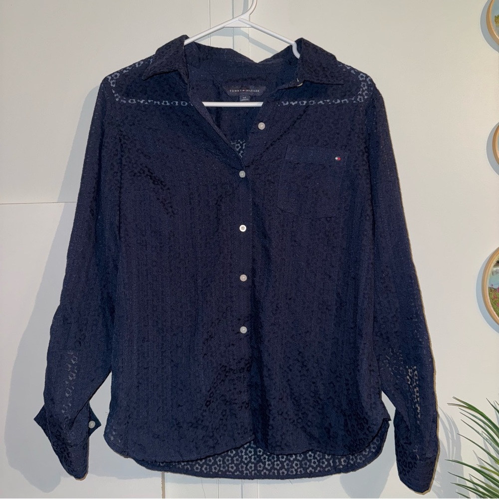 Tommy Hilfiger Navy Floral Button-Down Shirt